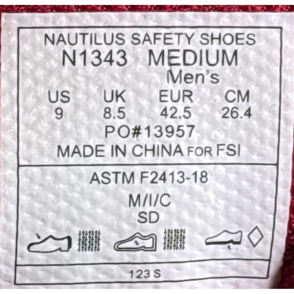 Nautilus Mens Size 9 Grey Olive Black Steel Toe Athletic Safety Work Shoes N1343 - Picture 8 of 9